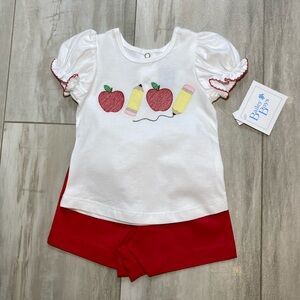 NWT The Bailey Boys Class Act Matching Puff Sleeve T-shirt & Shorts Set, 12M